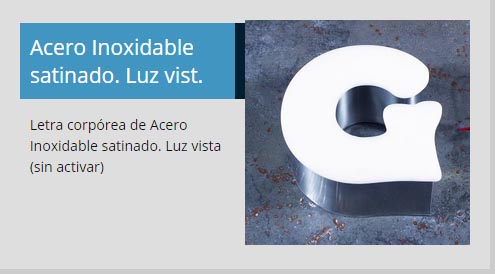Acero Inoxidable Satinado con Luz Vista Acero Inoxidable con Luz Vista